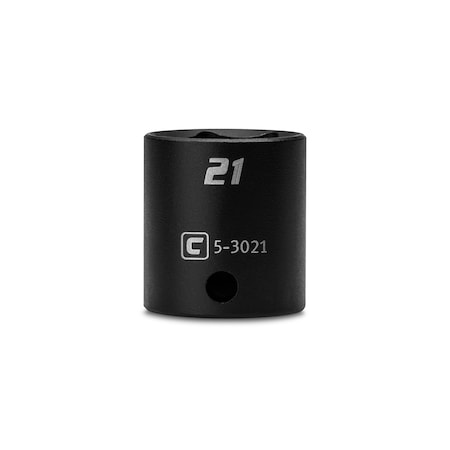 Capri Tools 3/8 in Drive 21 mm 6-Point Shallow Impact Socket 5-3021